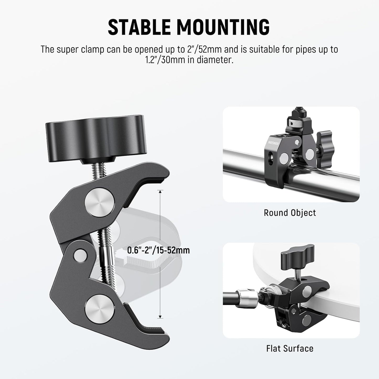 Set brat articulat de 11 inch Joint Magic Arm cu clema Super Clamp cu filet 1/4 Inch si 3/8 Inch, sarcina maxima 3 kg, pentru cage, monitor de camp, camera DSLR, ring light, lumina LED, multifunctionale