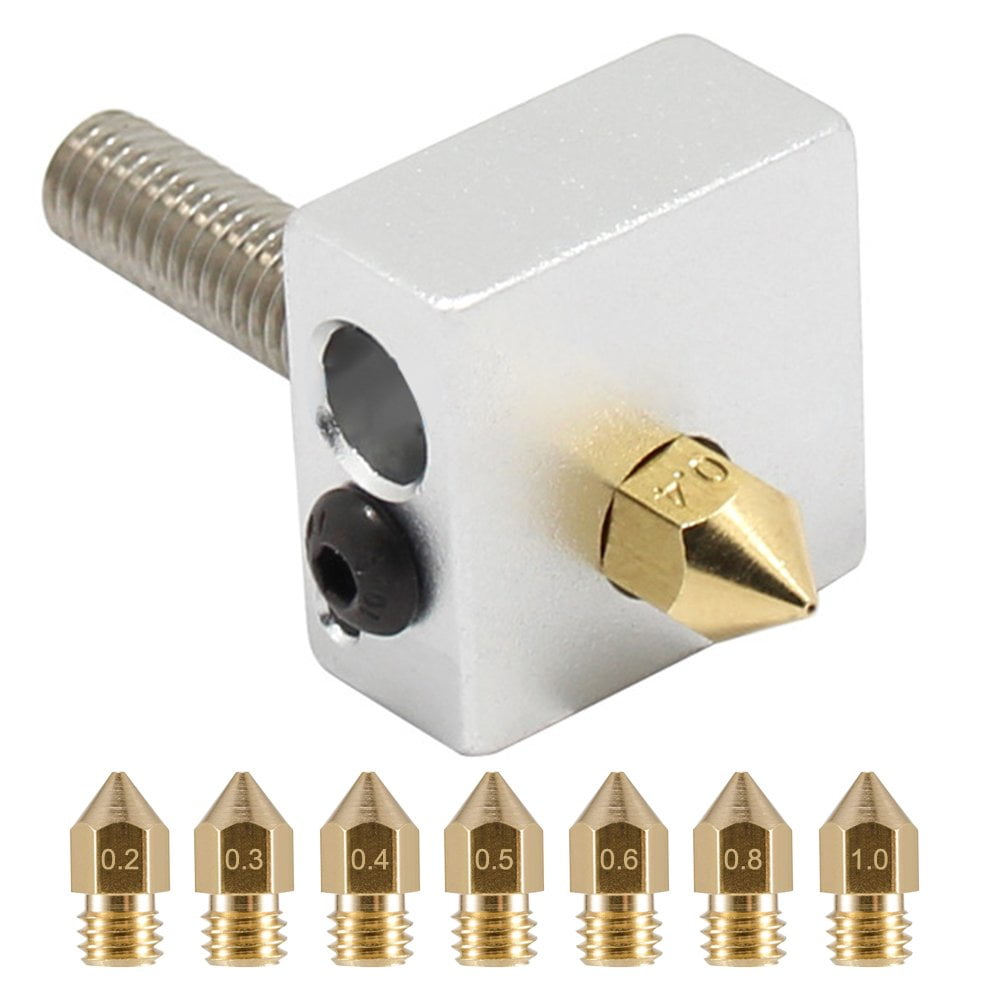 Set duze imprimanta 3D, 29 de piese, de 0.2mm, 0.3mm, 0.4mm, 0.5mm, 0.6mm, 0.8mm, 1.0mm, filet M6 1.75mm, cu 5 accesorii de curatare