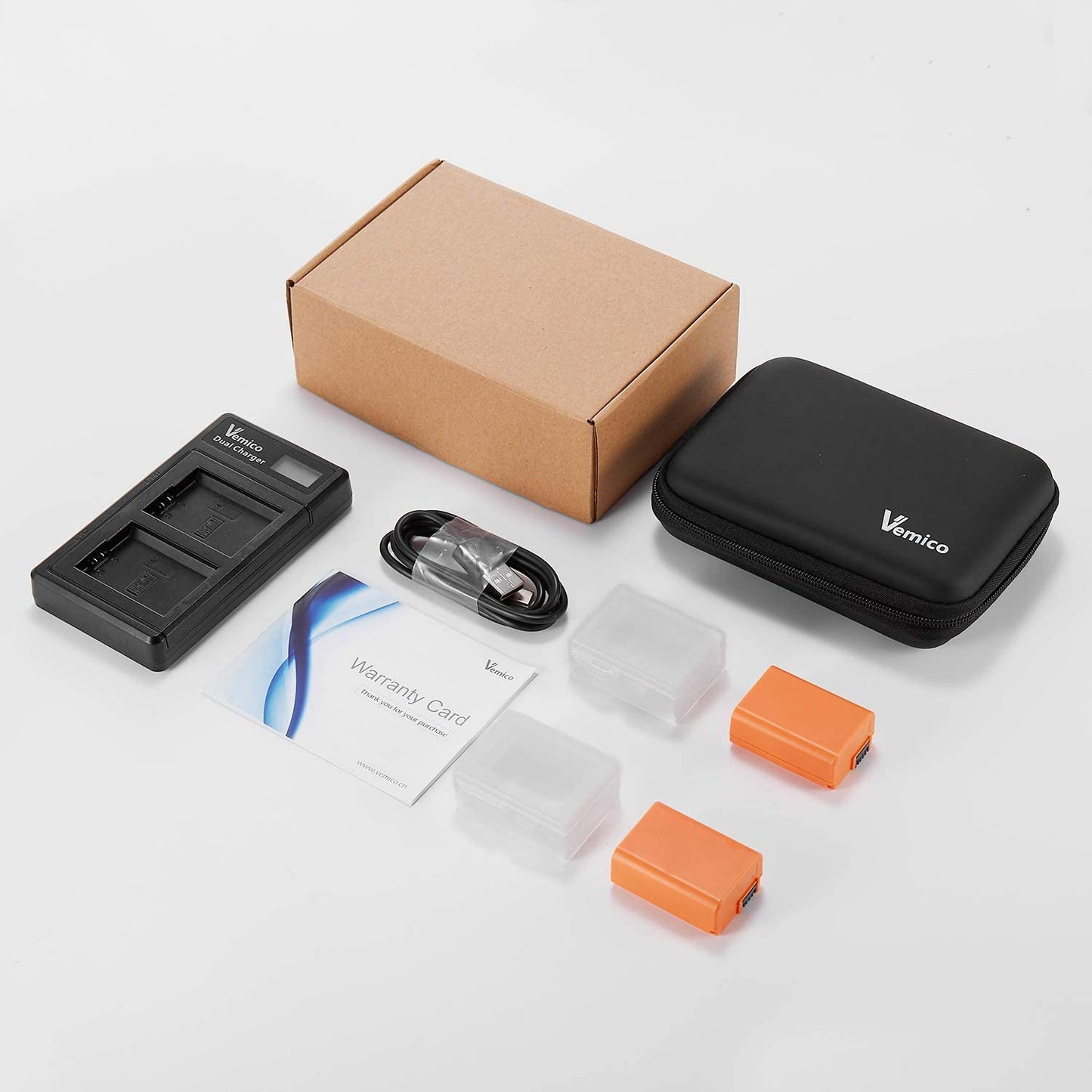 Set de 2 acumulatori NP-FW50 1200 mAh si incarcator dublu cu afisaj LCD, compatibil Sony Alpha 6500 / 7R /7/7S /7ii /a7rii/6000/6400/6300/NEX-7