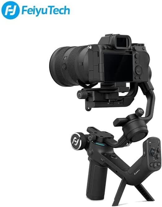 Stabilizator gimbal profesional cu 3 axe, pentru camera DSLR si Mirrorrless, placuta eliberare rapida Arca, sarcina maxima 2.5 kg, rotire 320°, FeiyuTech SCORP-C