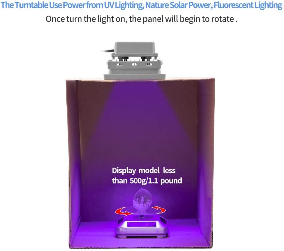 Set lampa UV LED pentru rasina imprimanta 3D405nm, cu platforma rotativa 360° cu panou solar, pentru uscare modele 3D