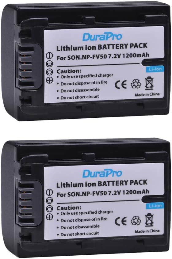 Set de 2 acumulatori NP-FV50 1200 mAh si incarcator LCD, pentru Sony NP-FV30, NP-FV40, FV70, FV100, HDR-CX150E, HDR-CX170, HDR-SR68, DCR-SR20E, HDR-CX190
