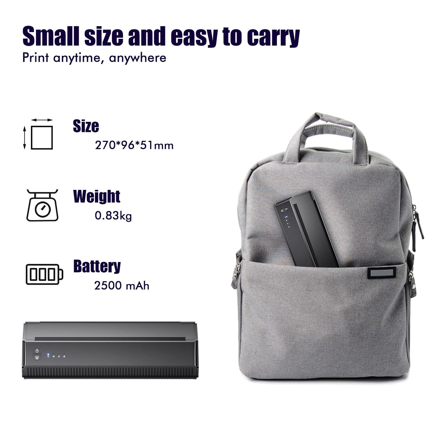 Imprimanta termica wireless pentru tatuaje, cu 10 hartii de transfer, cu acumulator 2500 mAh, cu aplicatie iOS si Android, latime de printare de 210 mm, Tatelf