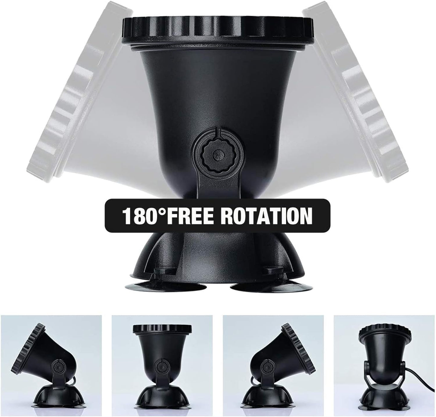 Set de 4 lampi subacvatice pentru piscina, acvariu, iaz, fantana arteziana, LED RGB, cu control prin telecomanda, impermeabile IP68, luminozitate reglabila, 36 LED-uri, rotatie 180 de grade, negru