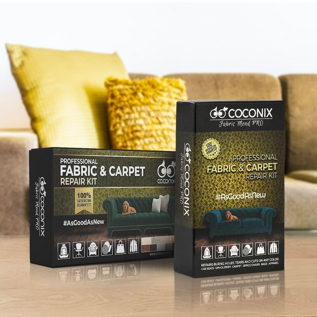 Kit reparatie si restaurare textil Coconix pentru tesaturi si covoare, scaune auto, canapea, mobilier, tapiterie sau jachete, usor de aplicat, multicolor