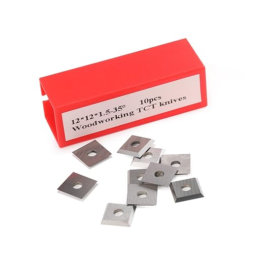 Set de 10 placute amovibile vidia, de strunjire, pentru prelucrarea lemnului, 12 x 12 x 1,5 mm, frezare 35 grade, pentru strung si dalta