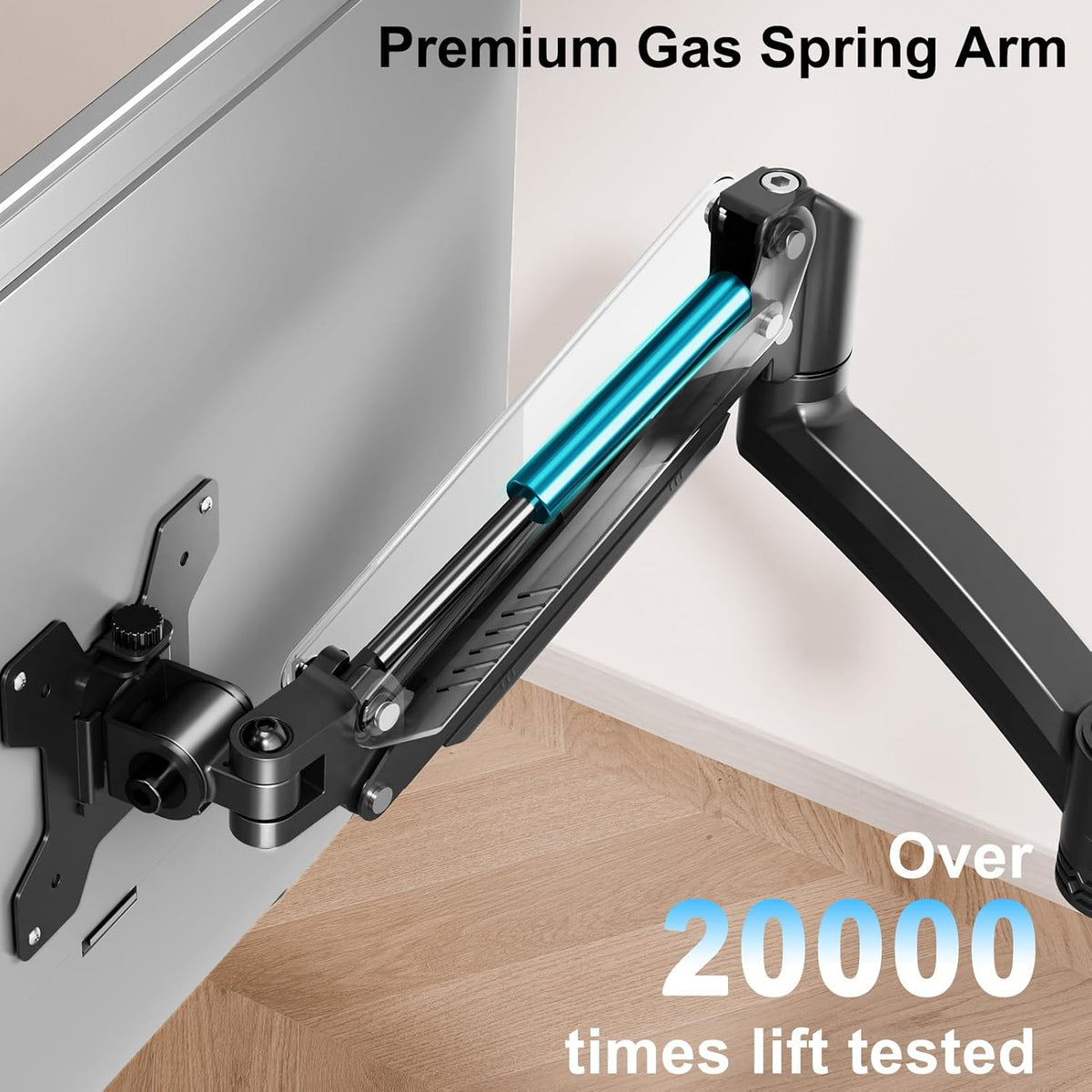 Suport 2 monitoare 26, 6-32 inch, VESA 75/100 mm, greutate suportata pana 10 kg, rotire 360°, inclinare 70°, inaltime reglabila, amortizor cu gaz integrat, prindere prin clema sau inel de montare, negru
