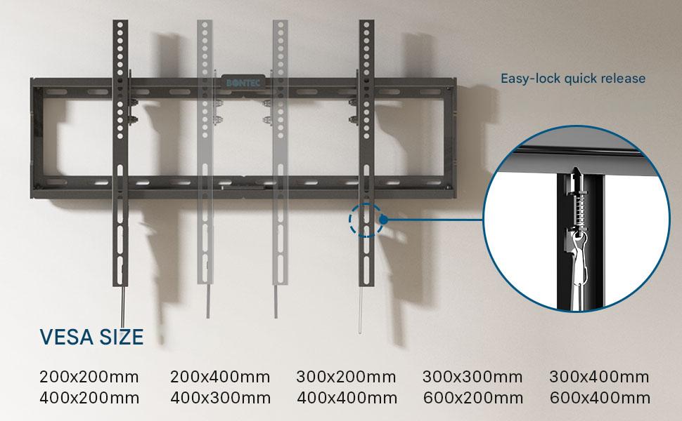 Suport TV perete, universal, diagonala 37 - 80 inch, max 55 kg, inclinabil 10° jos, VESA max 600 x 400, distanta perete 32 mm, nivela, cablu HDMI de 1, 8 m, ancore perete, pentru televizoare plate sau curbate