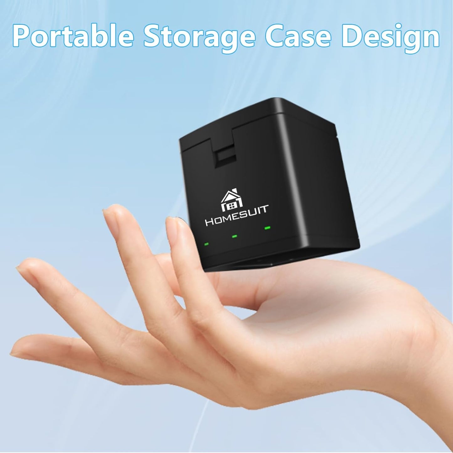 Set 2 acumulatori 1800 mAh si incarcator cu 3 canale, pentru Gopro Hero 12 Black, Hero 11 Black, Hero 10 Black, Hero 9 Black
