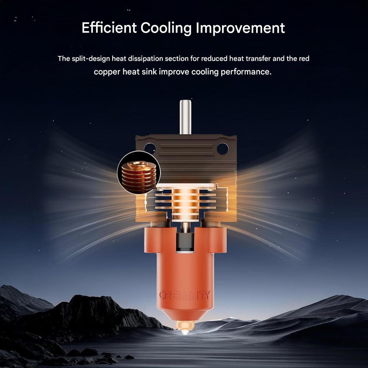 Kit cap de printare, Hotend imprimanta 3D Creality K1 Max / K1 / K1 SE / K1C, incalzitor ceramic, suporta pana la 300 °C, viteza mare de printare pana la 600 mm/s