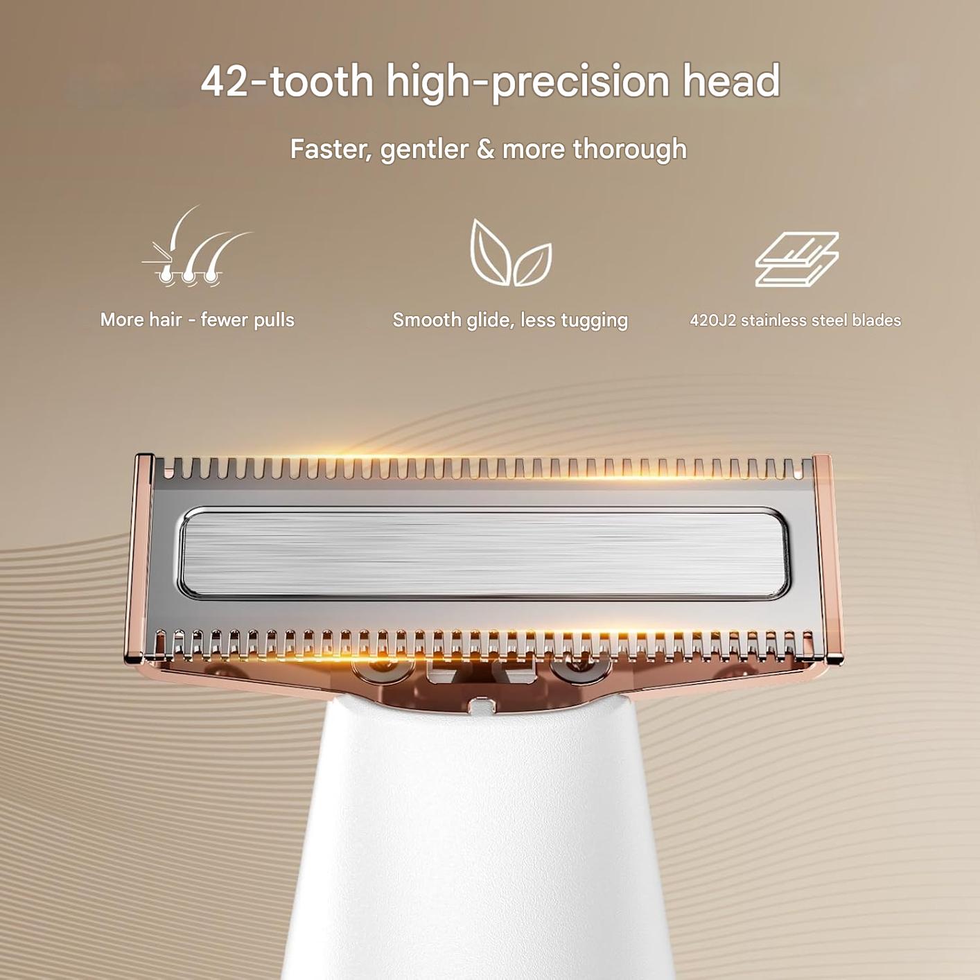 Aparat de ras electric pentru femei, shaver 2 in 1 cu display LED, impermeabil IPX6, cap flexibil, 90 minute durata de functionare, alb