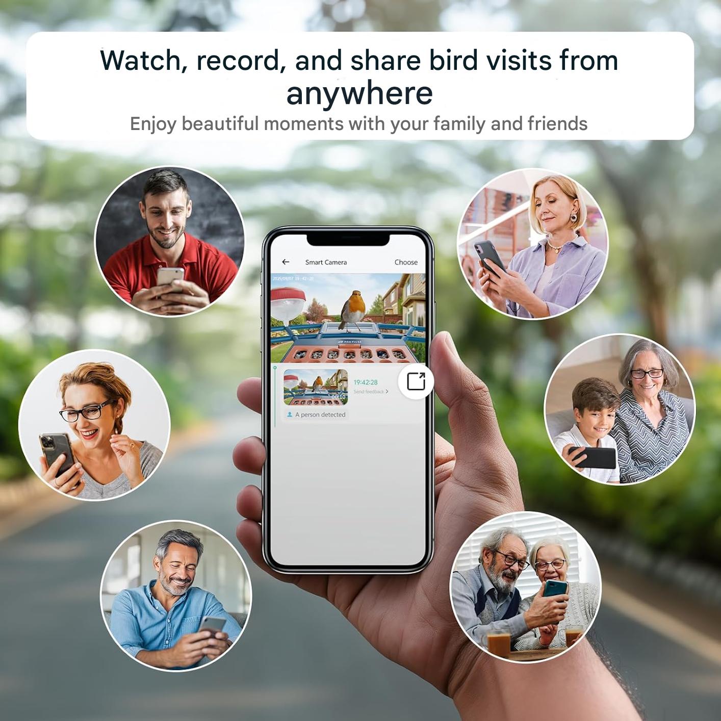 Hranitoare inteligenta pentru pasari cu camera, identificarea pasarilor, 2,4 GHz/5 GHz, alimentata cu energie solara, notificari instantanee, camera cu vizualizare live 2K pentru hranirea pasarilor