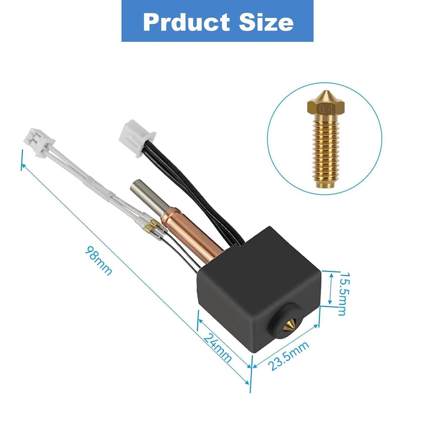 Set 2 capete de printare pentru imprimanta 3D Anycubic Cobra 3, hotend cu bloc incalzire, husa din silicon, doar pentru Anycubic Kobra 3 si accesorii Extruder ID produs: 3851