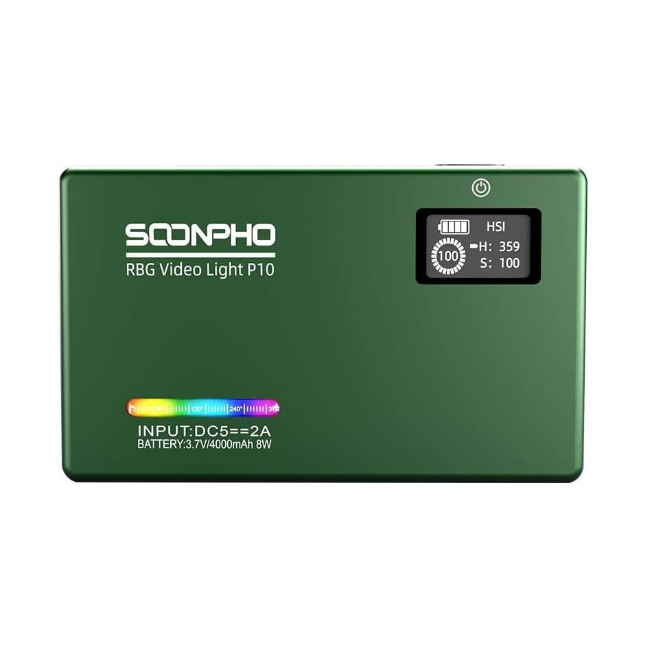 Lampa lumina continua LED Soonpho, RGB color, reglabila 2500K-8500K cu baterie 4000mAh pentru video, selfie, streaming live si fotografie