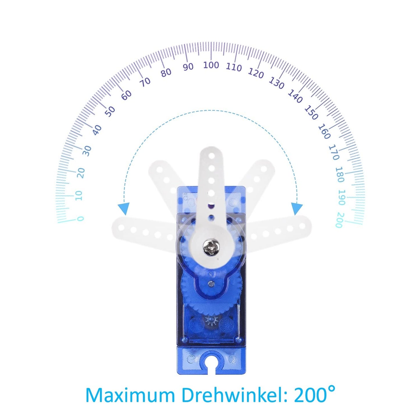 Kit servomotor SG90 9G, 10 bucati, 4.8V - 6.0V, unghi operare 0°-180°, pentru masina RC, Robot, Elicopter, Avion