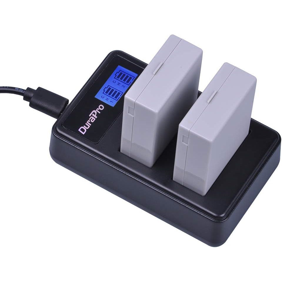 Set 2 acumulatori LP-E8 1800 mAh si incarcator dual cu display, compatibili Canon EOS 700D 600D 550D 650D, Rebel T2i, T3i, T4i, T5i, Kiss X4, X5, X6, X6i, X7i DSLR
