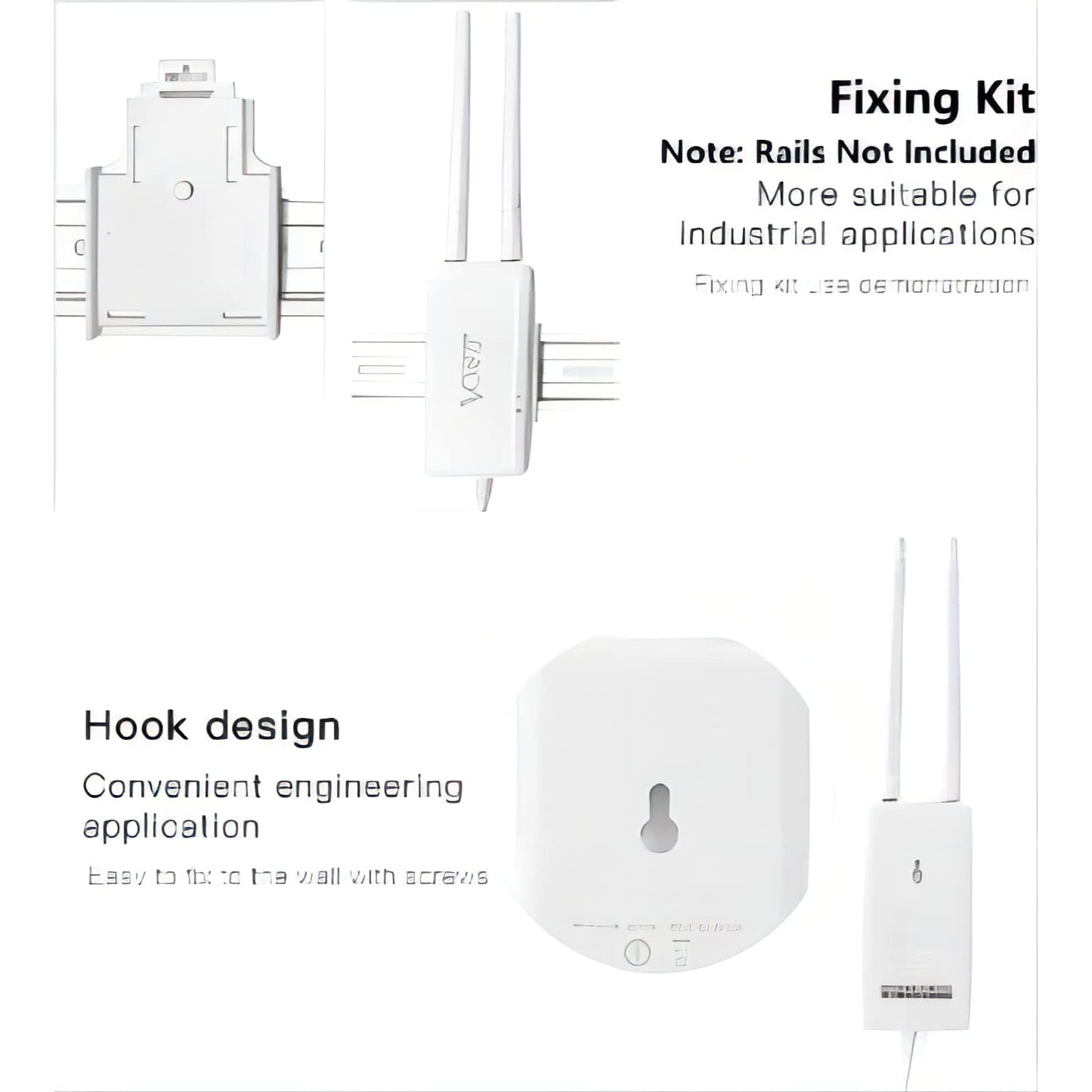 Amplificator Semnal Wireless Vonets, Range Extender Retea Mini Wi-Fi 2.4GHz, cu 2 antene, Transfer 300 Mbps, sursa de alimentare DC, USB, alb, VAP11S