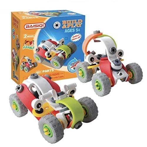 Set piese de construit 2 in 1, joc educativ, puzzle de asamblare, build&play 60 piese, asamblare usoara, pentru copii 5 ani +