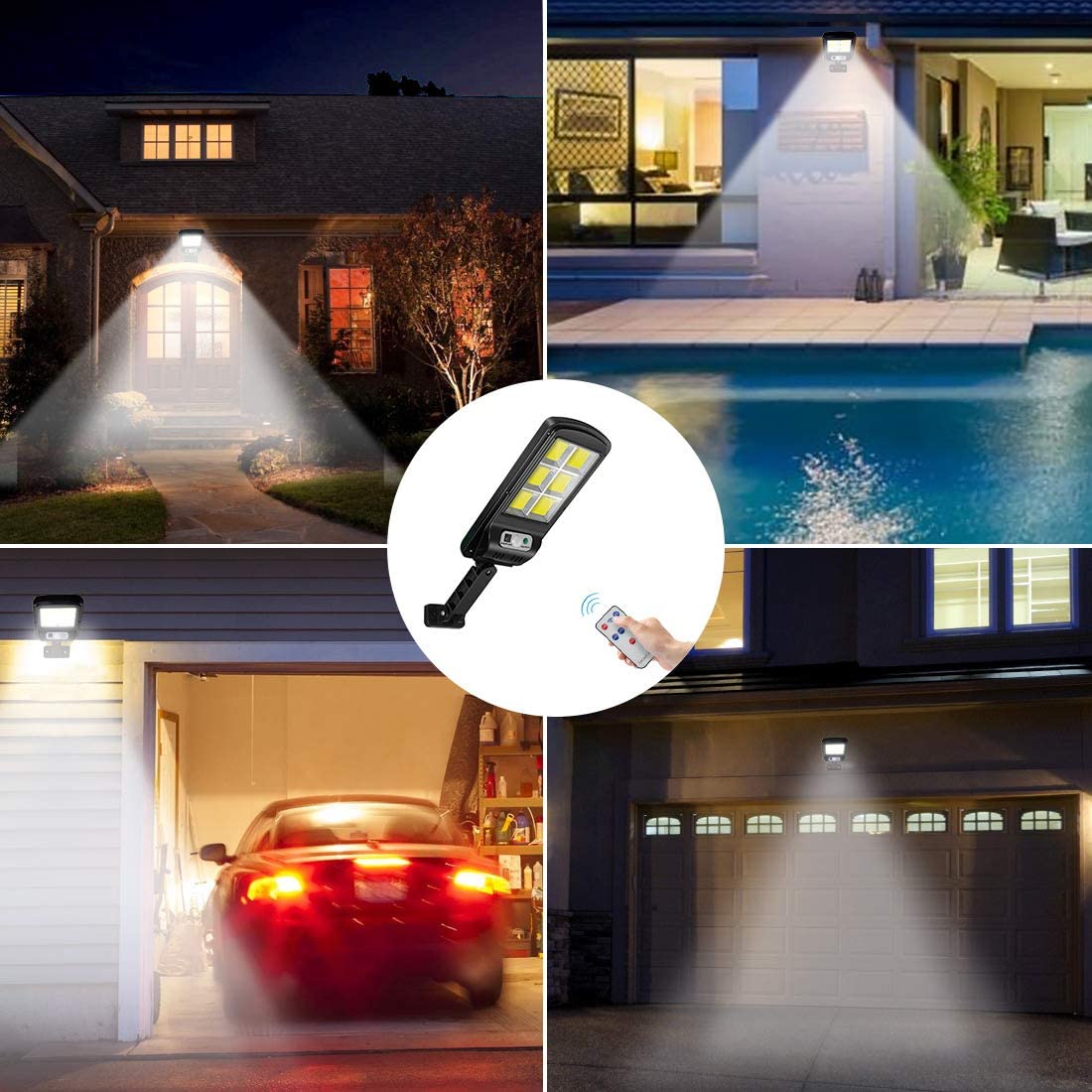 Lampa solara cu panou solar , corp de iluminat exterior , 12000LM , 120 LEDs , senzor de miscare