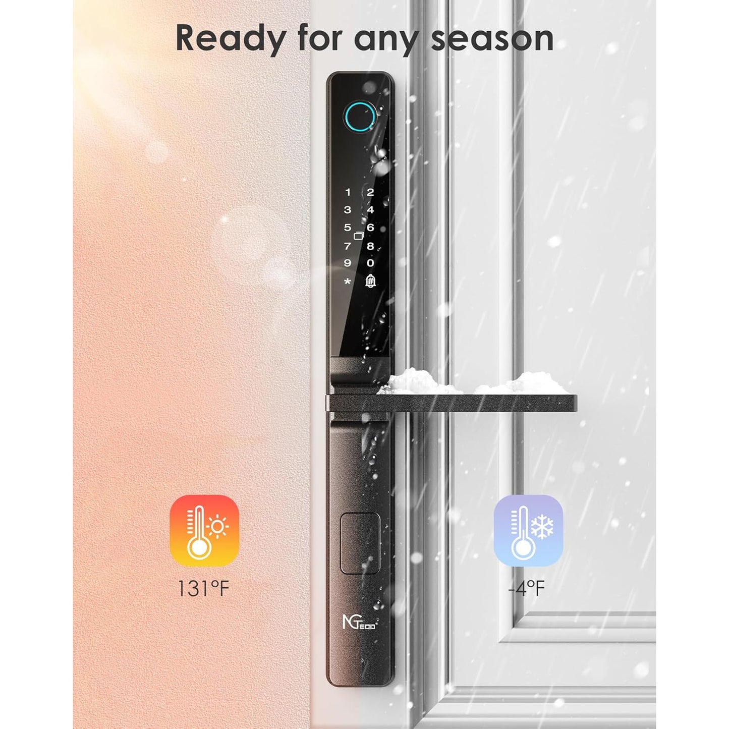 Incuietoare inteligenta, Yala WiFi smart cu aplicatie, amprenta, cod PIN, cartela de acces IC, cheie, sonerie, cod de acces temporar, neagra