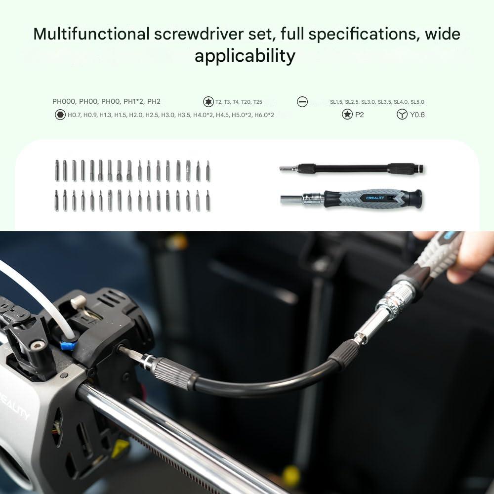 Trusa scule pentru imprimanta 3D Creality, 74 piese – set complet pentru asamblare, taiere si indepartare filament, curatare, finisare si intretinere, accesorii multifunctionale compatibile cu toate imprimantele 3D FDM