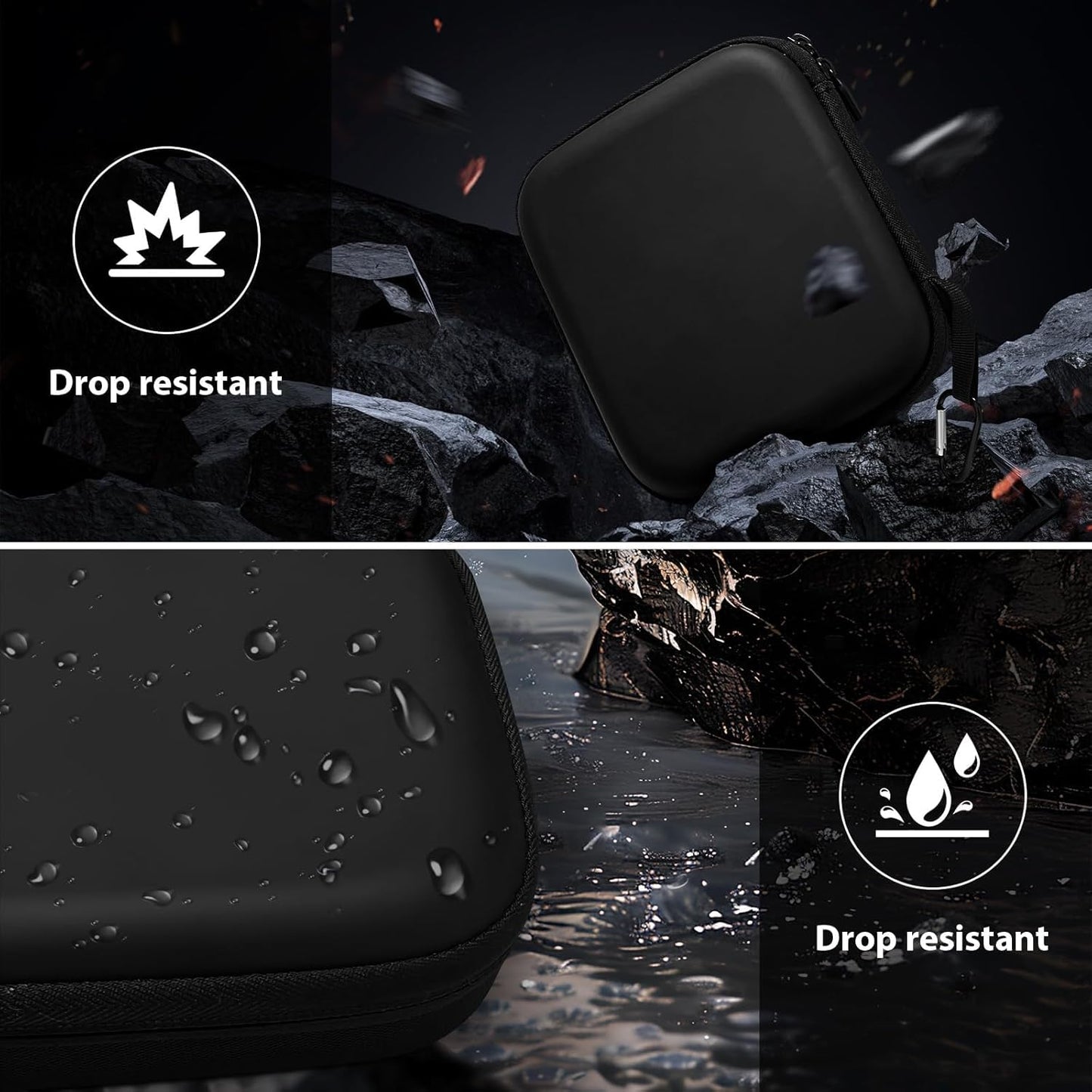 Husa de protectie pentru drona DJI Neo, geanta de transport impermeabila, 18.5 x 16 x 6 cm, rezistenta la socuri, cu interior moale din catifea, buzunare pentru baterii si accesorii, usor de purtat pentru calatorii, neagra