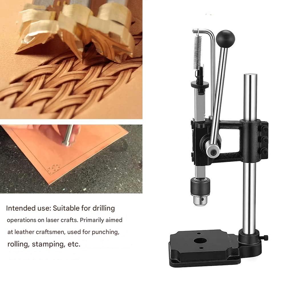 Presa pentru perforat si stantat pielea profesionala 160kg, set 11 accesorii, 4 dalti 1/2/4/6 dinti, 7 poansoane 3-9mm, ergonomic, din metal