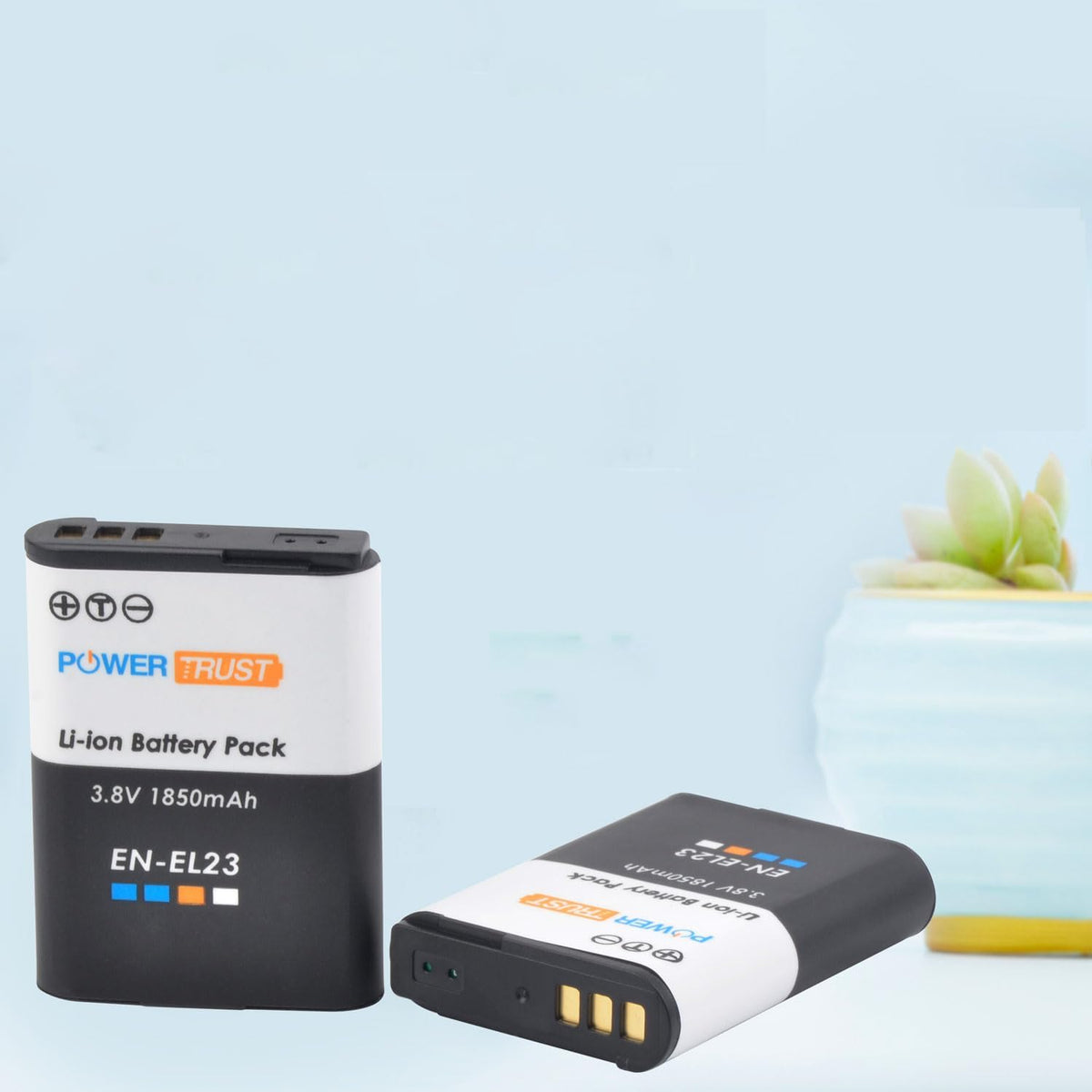 Set de 2 acumulatori EN-EL23 1850 mAh si incarcator dual, compatibil cu Nikon Coolpix P900 P600 P610 P610s P900s S810c B700