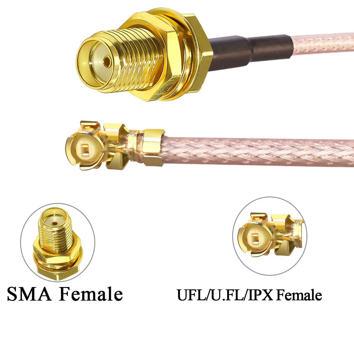 Set 5 cablu adaptor IPX la SMA, SMA tata la U.FL IPX, cablu coaxial RG178 de 20 cm pentru antena, modul GPS, extensie antena WiFi