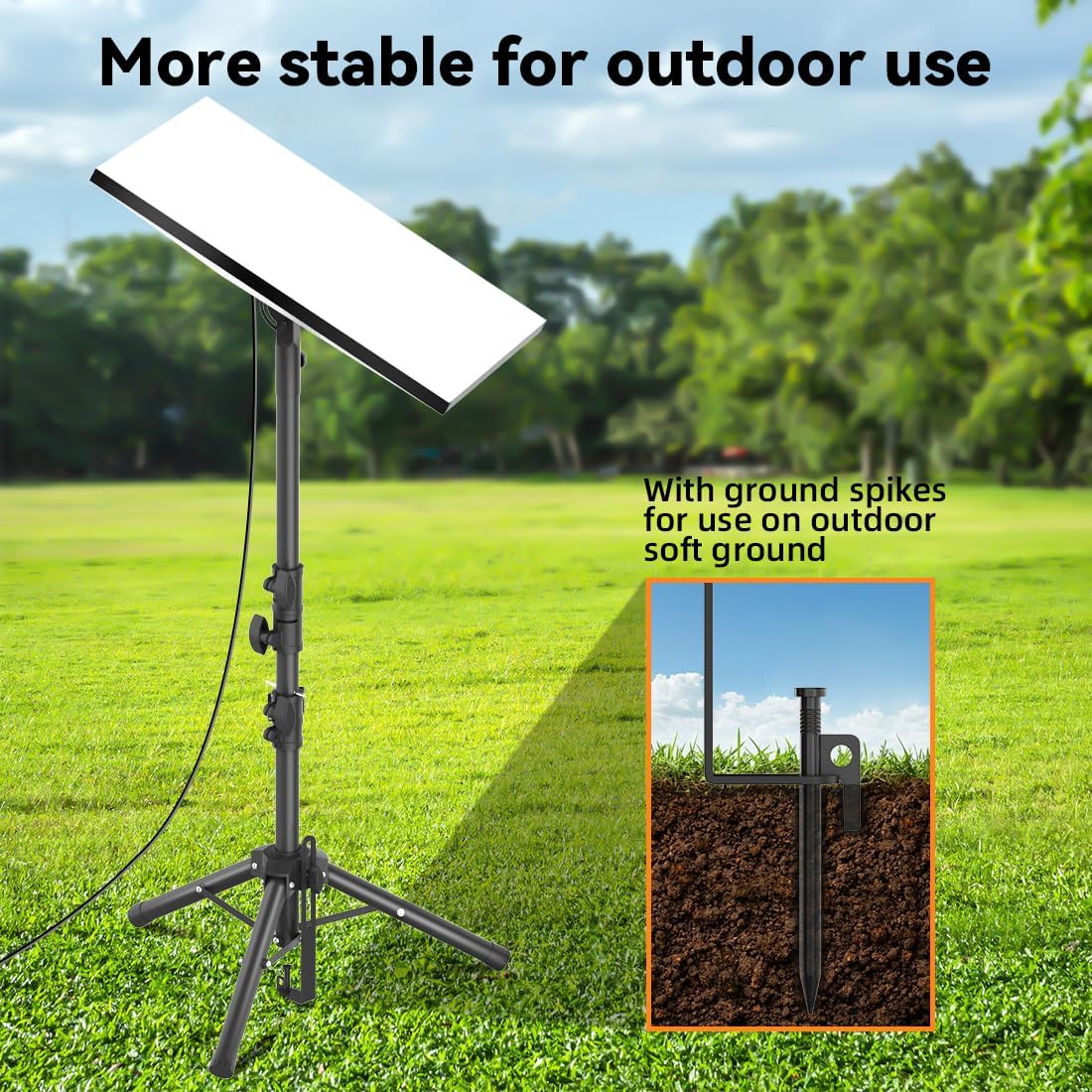 Suport pentru antena Starlink Gen 3 cu trepied reglabil 90–180°, inaltime 134 cm, otel inoxidabil, ultra-stabil cu tarusi, portabil pentru camping, curte si calatorii
