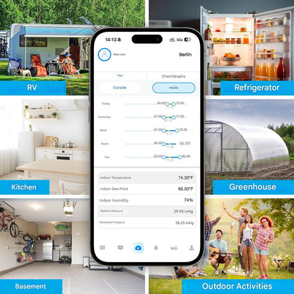 Statie meteo inteligenta Sainlogic WiFi, senzor exterior Wireless, ecran de 8.5 inch, prognoza meteo cu inteligenta artificiala Weatherseed, masurare vant, UV, precipitatii, alerte si export date 2 ani, 2.4GHz