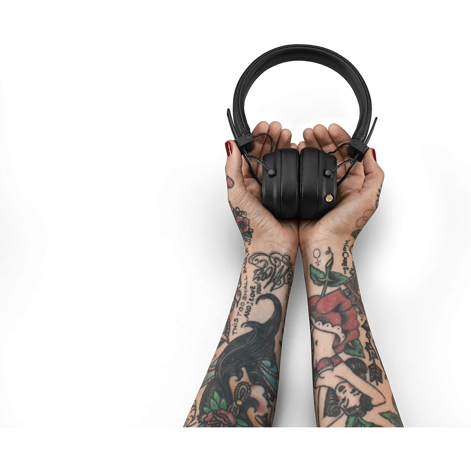 Casti Bluetooth On-Ear Marshall Major IV, pliabile, autonomie 80h, incarcare Wireless, Bluetooth 5.0, control cu buton, Jack 3.5 mm, negre