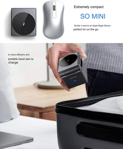 Statie de incarcare 3 in 1 wireless, compatibil MagSafe, 15W Pro, incarcator Apple Watch detasabil, pentru iPhone 15/14/13/12, Apple iWatch si AirPods