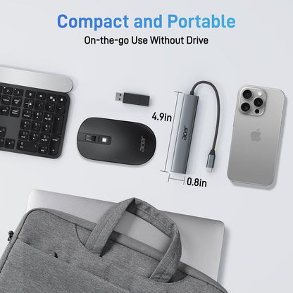 HUB adaptor 5 in 1, cu USB C PD 100W, HDMI, 2 porturi USB 2.0, 1 port USB 3.0, carcasa din aluminiu, portabil, compatibil cu Laptop Acer, Chromebook, Surface, Galaxybook, MacBook Pro/Air, iPad Pro/Air