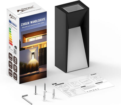 Lampa LED, aplica de perete pentru interior si exterior, impermeabila IP65, 23000 lumeni, 3000 K, design modern, din aluminiu