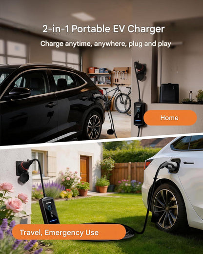 Statie de incarcare portabila EV Tomons 22kW, Wallbox mobil Type 2, cablu 7m, priza CEE trifazata 6-32A 400V, control prin aplicatie Bluetooth, ecran LCD 2.4”, IP65, putere si timp de incarcare reglabile, compatibil Tesla Model 3/Y, VW ID.3/4/5/7