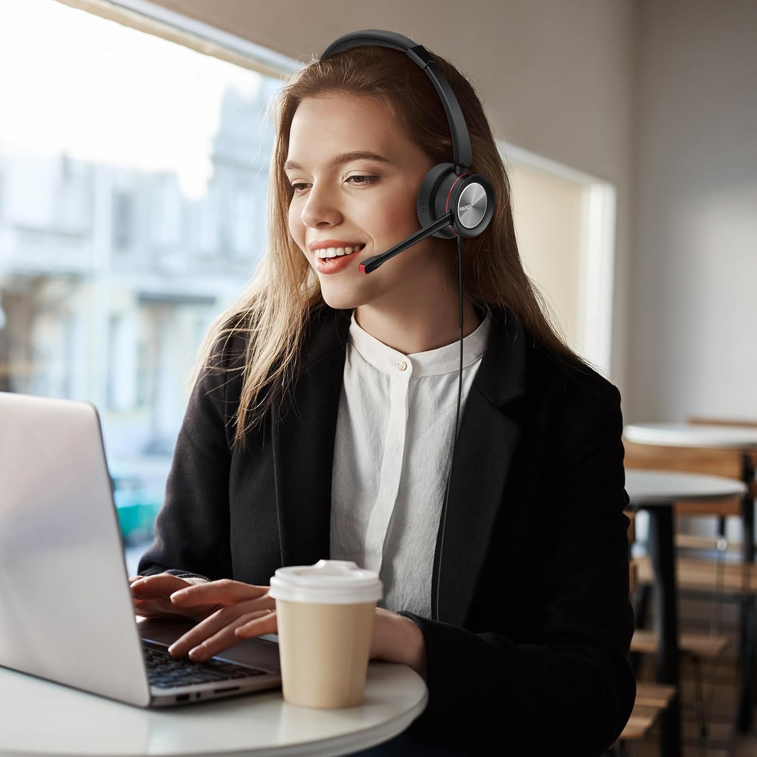 Casca call center cu microfon, functie anulare zgomot, USB, audio HD, cu control volum, buton mute si buton apelare, pentru computer, neagra