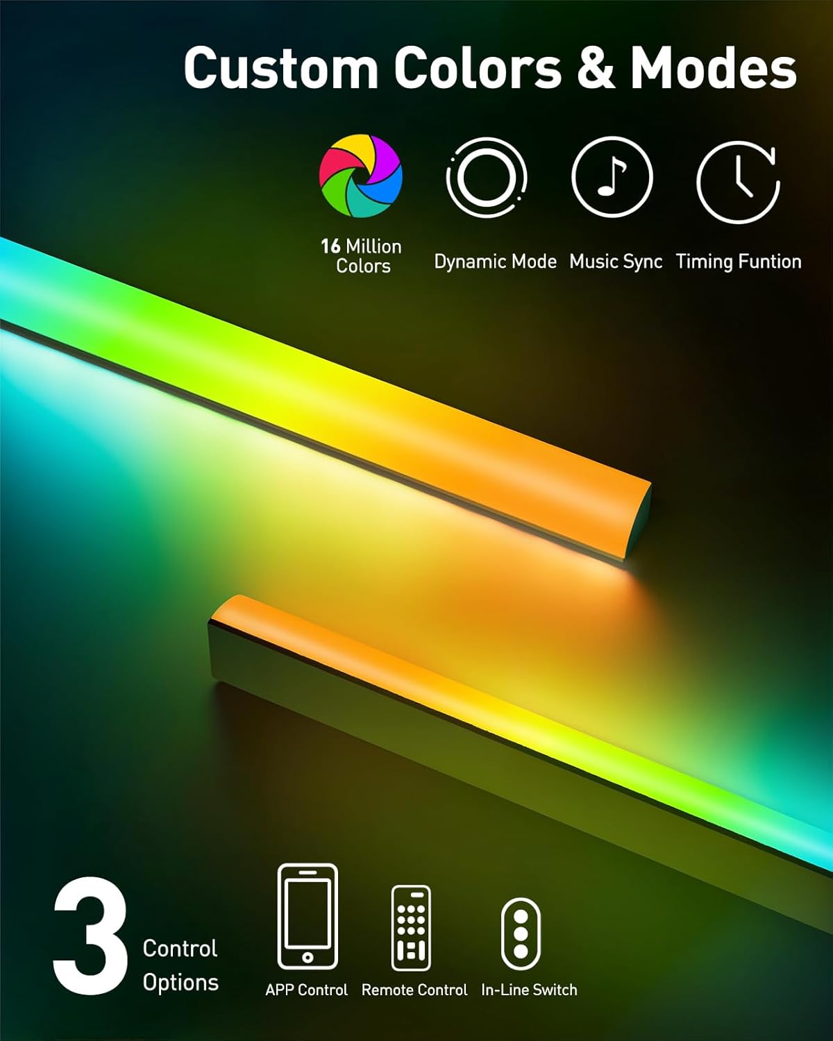 Suport TV de perete, universal, LED cu Sincronizare Muzicala, brat reglabil, diagonala de 26-65 inch, suporta greutate pana la 45 kg, VESA 400 x 400 mm