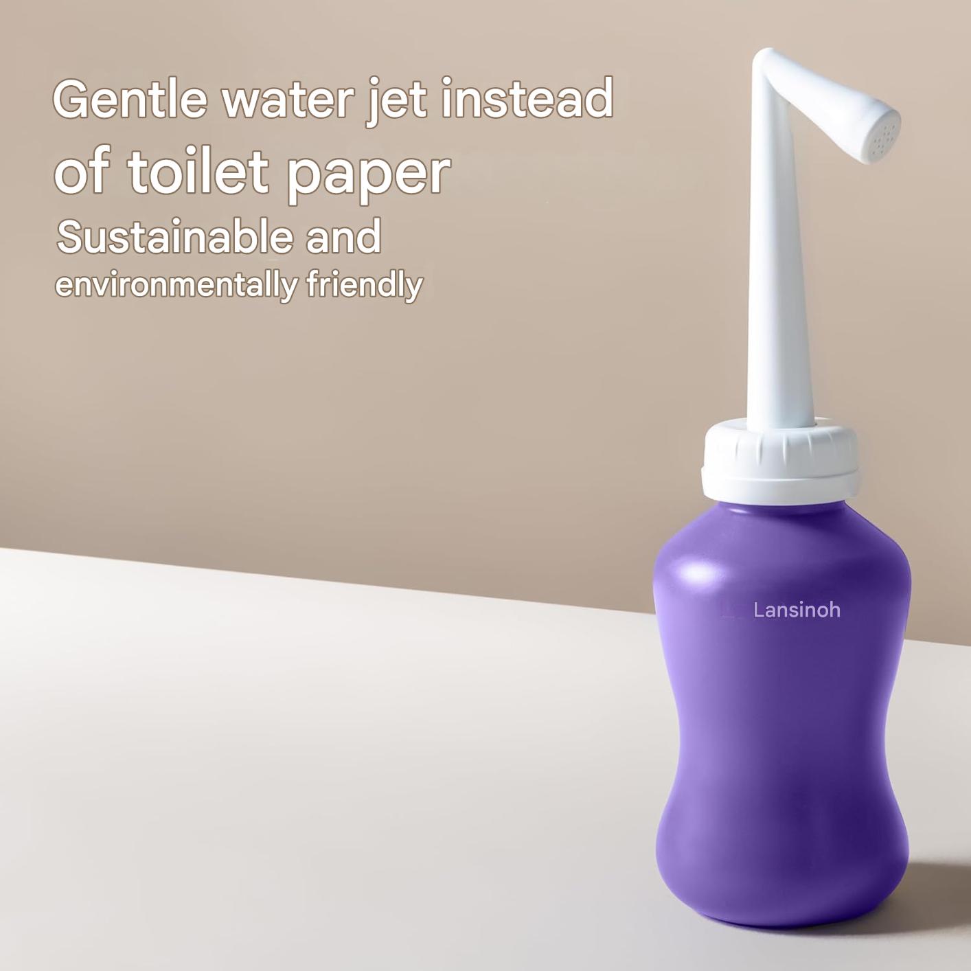 Irigator pentru igiena intima, 360 ml, curatare delicata si igienica pentru zona intima sensibila, sticla flexibila pentru stoarcere usoara, cap retractabil, portabil, alternativa sustenabila la hartia igienica, ideal postpartum