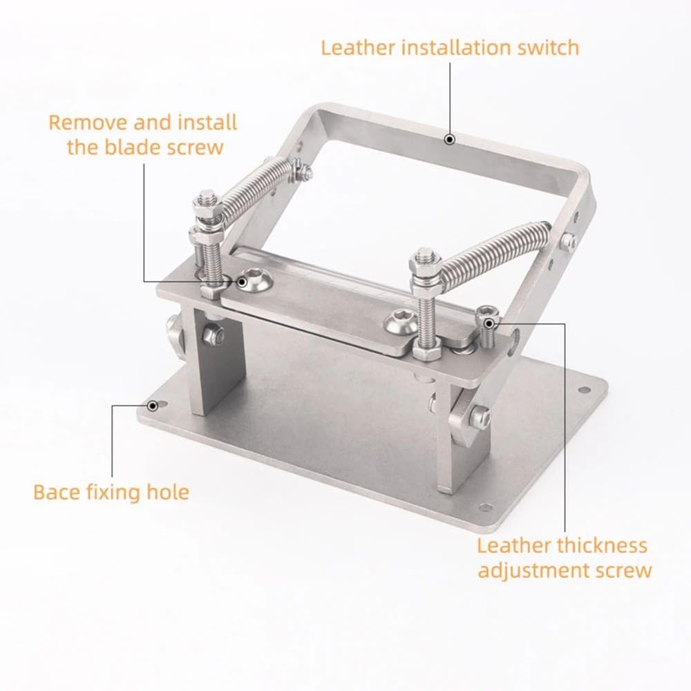 Masina de subtiat pielea, unealta de marochinarie din otel inoxidabil, despartitor manual precis de piele pentru incepatori, grosime ajustabila, latime max. 8 cm
