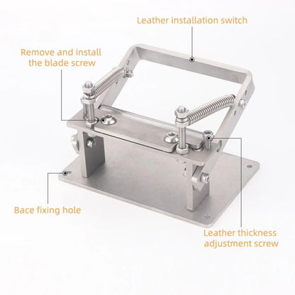 Masina de subtiat pielea, unealta de marochinarie din otel inoxidabil, despartitor manual precis de piele pentru incepatori, grosime ajustabila, latime max. 8 cm