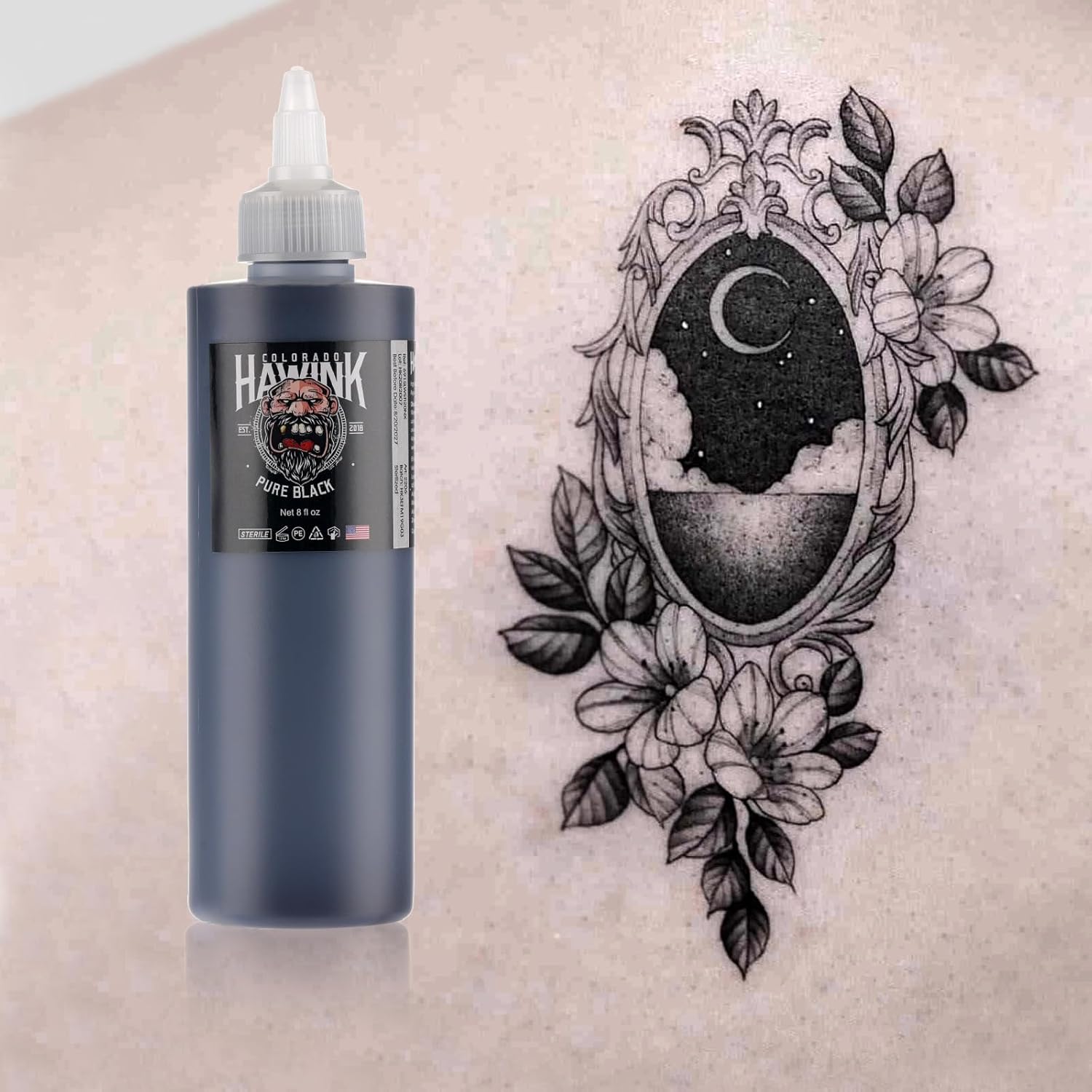 Cerneala pentru tatuaje 240 ml, tus profesional pentru tatuaj, microblading, negru Pure Black