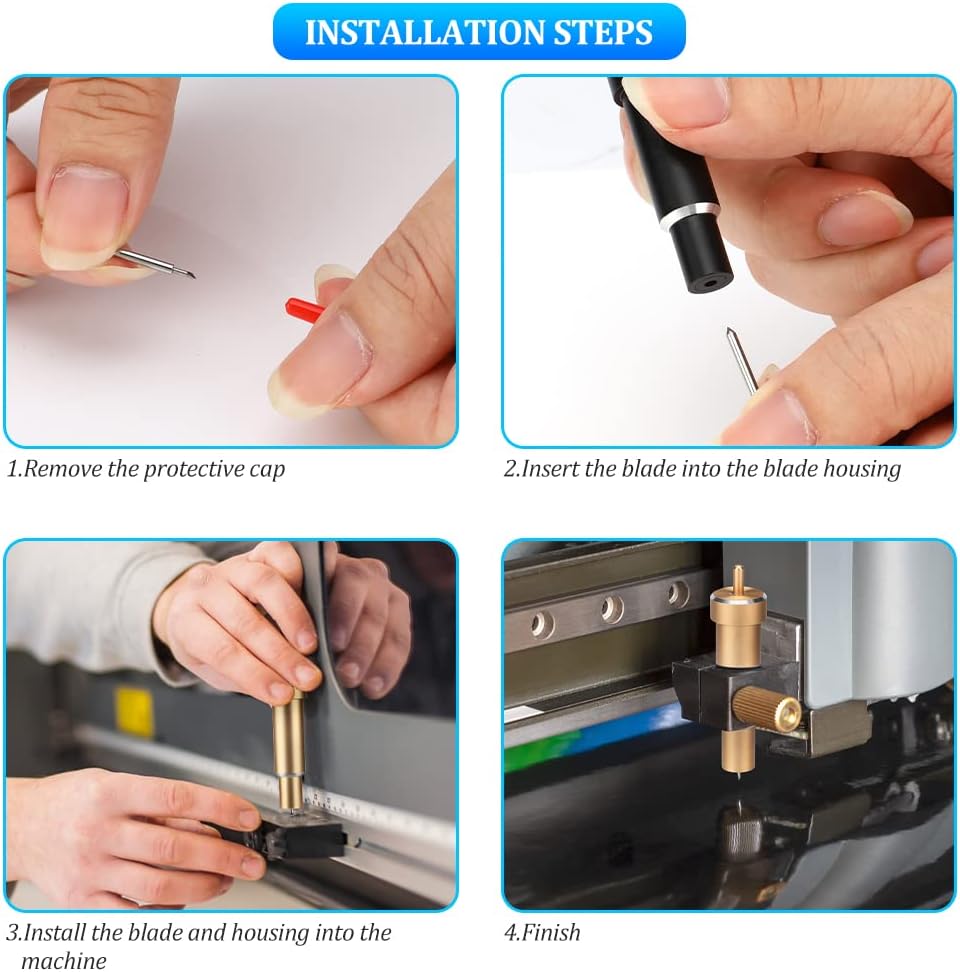 Set 2 lame taiere adanca, cu baza, pentru Cricut Explore, Explore One, Explore Air, Explore Air 2 si Explore Air 3