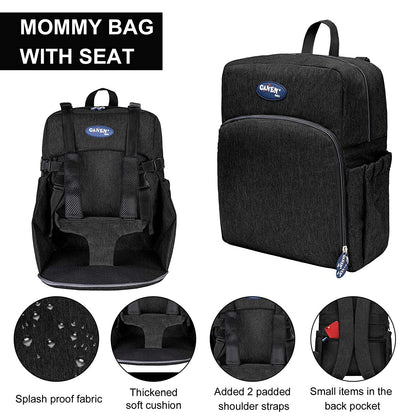 Ghiozdan multifunctional cu port-bebe ,Aujelly , de mare capacitate, rucsac de calatorie, impermeabil, Negru
