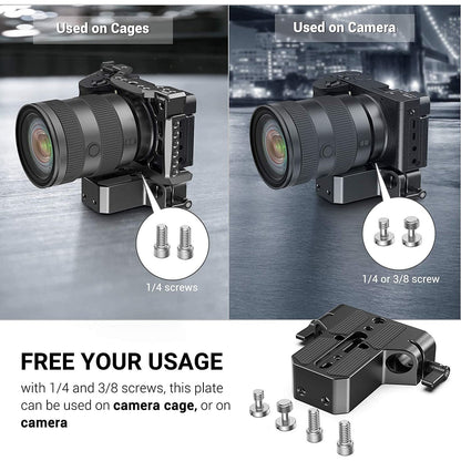 Placa de baza Smallrig cu clema de stalp U-base pentru Sony FS5 FS7, Sony A7 Series, Canon C100 / C300 / C500-1674