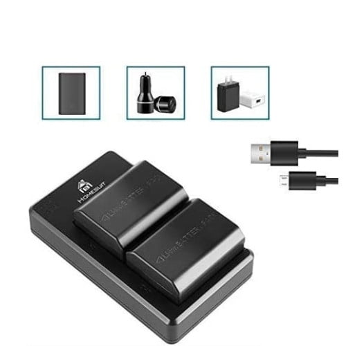 Set 2 acumulatori NP-FZ100 2280mAh, baterii de schimb cu incarcator dublu pentru Sony Alpha 9, Sony A9, Sony Alpha 9R, Sony A9R, Sony Alpha 9S, Sony A7RIII, A7 III