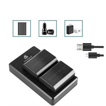 Set 2 acumulatori NP-FZ100 2280mAh, baterii de schimb cu incarcator dublu pentru Sony Alpha 9, Sony A9, Sony Alpha 9R, Sony A9R, Sony Alpha 9S, Sony A7RIII, A7 III