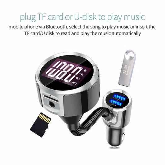 Modulator FM , 12V - 24V , Mp3 Player , FM kit , Bluetooth , handsfree , 2 porturi USB , Stick USB , CARD Micro SD