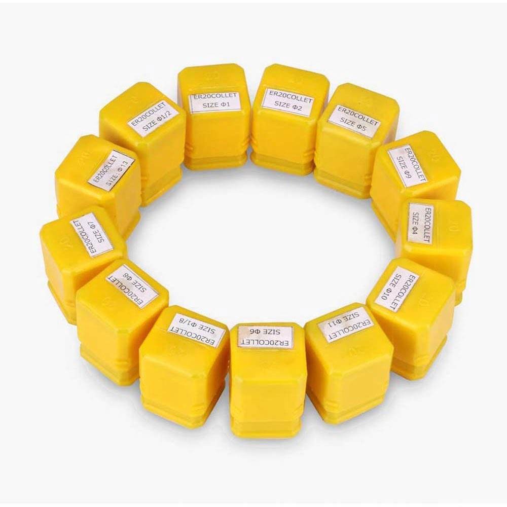 Set de prindere ER20 de 13 piese, domeniu de prindere de la 1 mm la 13 mm pentru strung sau masina de gravat CNC