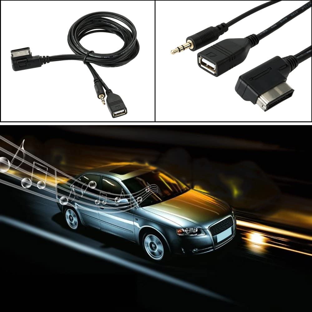 Cablu Adaptor AMI MMI USB aux 3.5 mm jack pentru Audi A3, S4, A5, S5, A6, S6, A7, A8, Q5, Q7, R8, Seat, Skoda, VW